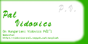 pal vidovics business card